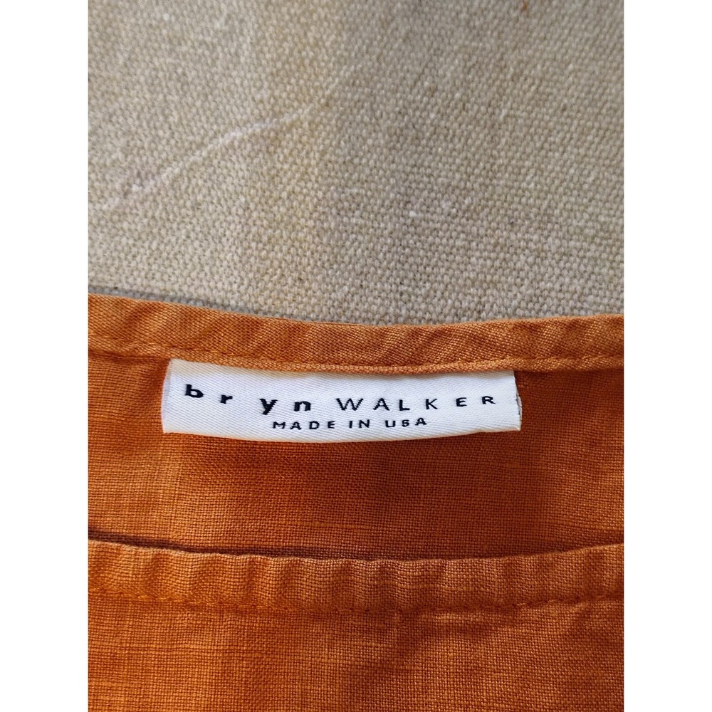 Bryn Walker Womens Rust 100% Linen Side Button Boxy Top Made in USA Small U - Picture 3 of 10